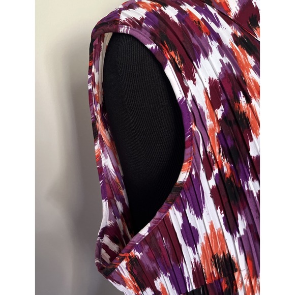 Maggie Barnes Top Women's Sleeveless Button Up Tunic Purple 3X 26/28W‎ - Picture 3 of 8